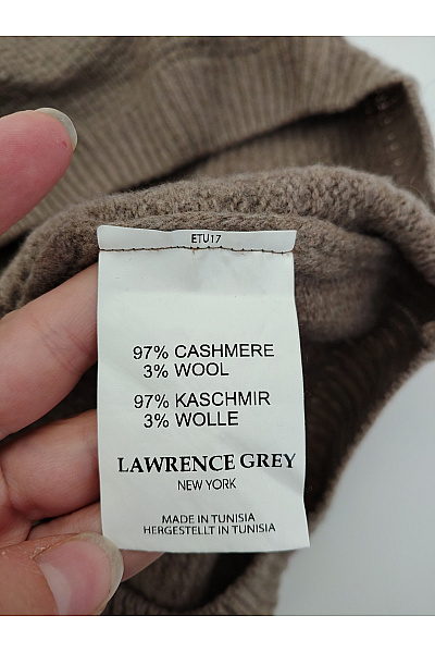 LAWRENCE GREY Hnědý kašmírový pulovr pletený oversized Velikost XL | LAWRENCE GREY | obrázek 5