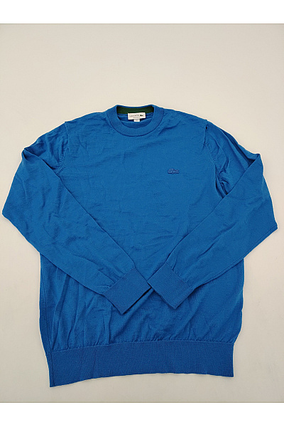 LACOSTE Modrý Vlněný Pulovr Basic Velikost L