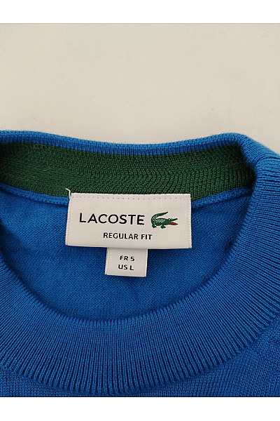 LACOSTE Modrý vlněný pulovr basic Velikost L | LACOSTE | obrázek 4