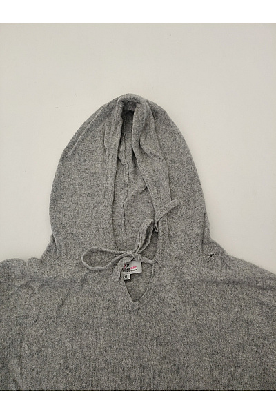 Zwillingsherz Dámský šedý kašmírový pulovr s kapucí Vel. 2XL | Zwillingsherz | obrázek 2