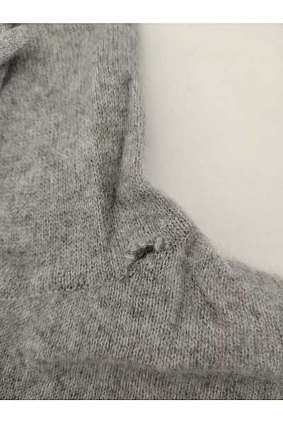 Zwillingsherz Dámský šedý kašmírový pulovr s kapucí Vel. 2XL | Zwillingsherz | obrázek 3
