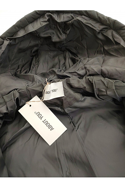 Dámská prošívaná dlouhá bunda s kapucí khaki Velikost EU 36 | Unimoda | obrázek 4