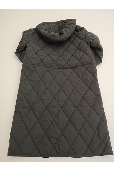 Dámská prošívaná dlouhá bunda s kapucí khaki Velikost EU 36 | Unimoda | obrázek 7