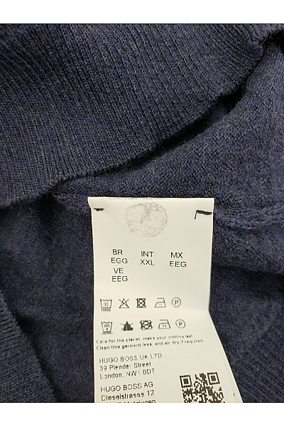 Hugo Boss Pánský vlněný pulovr basic modrý Velikost XL | Hugo Boss | obrázek 9