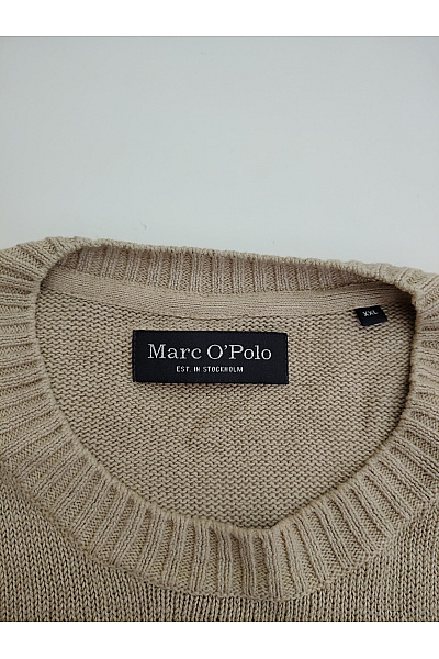 Marc O´Polo Béžový lněný pulovr basic Vel. XXL | Marc O´Polo | obrázek 4