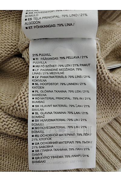 Marc O´Polo Béžový lněný pulovr basic Vel. XXL | Marc O´Polo | obrázek 5
