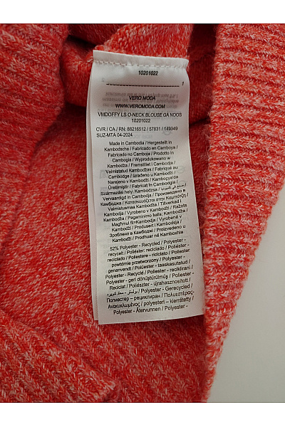 VERO MODA Červený pletený pulovr přes hlavu Vel. EU M | VERO MODA | obrázek 6