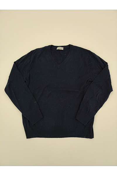 MAX TONSO CASHMERE Pánský kašmírový hedvábný pulovr do véčka modrý Vel. L | MAX TONSO CASHMERE | obrázek 2