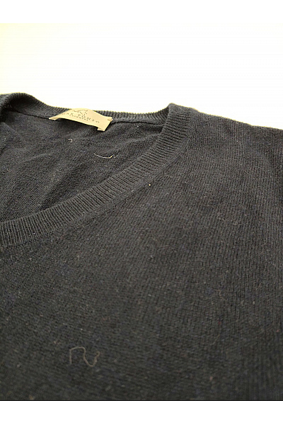 MAX TONSO CASHMERE Pánský kašmírový hedvábný pulovr do véčka modrý Vel. L | MAX TONSO CASHMERE | obrázek 4