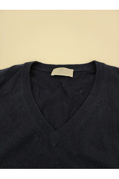 MAX TONSO CASHMERE Pánský kašmírový hedvábný pulovr do véčka modrý Vel. L | MAX TONSO CASHMERE | obrázek 5