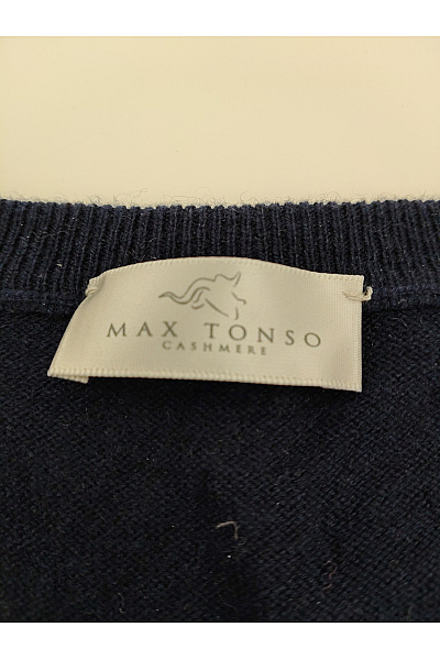 MAX TONSO CASHMERE Pánský kašmírový hedvábný pulovr do véčka modrý Vel. L | MAX TONSO CASHMERE | obrázek 6