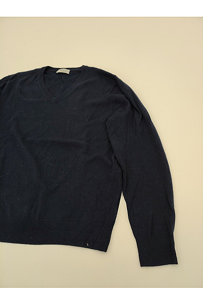 MAX TONSO CASHMERE Pánský kašmírový hedvábný pulovr do véčka modrý Vel. L | MAX TONSO CASHMERE | obrázek 9