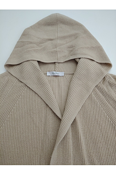 Max Mara Béžový vlněný kardigan s kapucí a kapsami Velikost EU L | Max Mara | obrázek 3