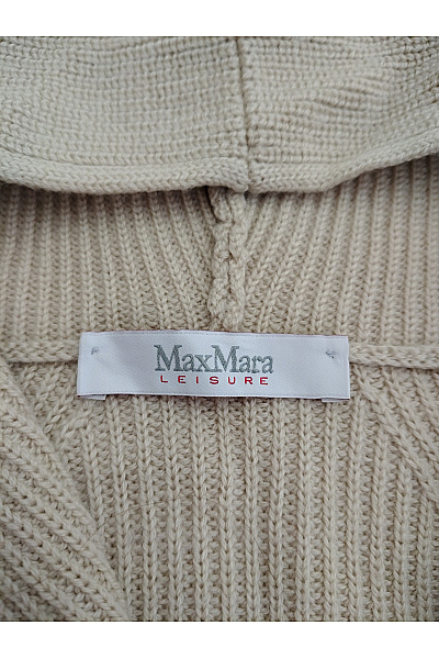 Max Mara Béžový vlněný kardigan s kapucí a kapsami Velikost EU L | Max Mara | obrázek 4
