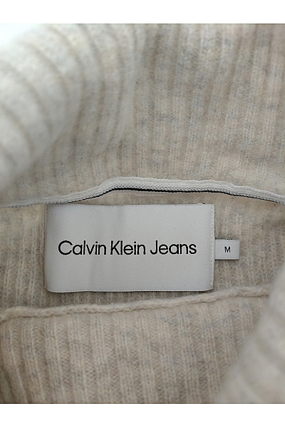 Calvin Klein Béžový vlněný žebrovaný rolák Velikost M | Calvin Klein | obrázek 5