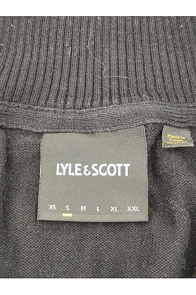 Lyle & Scott Pánský černý pletený pulovr se stojáčkem na zip Velikost S | Lyle & Scott | obrázek 4