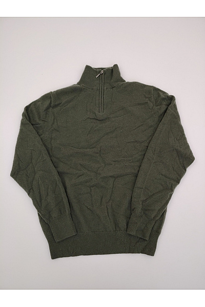 LAWRENCE GREY Pánský Kašmírový Pulovr Khaki Se Stojáčkem Vel. M
