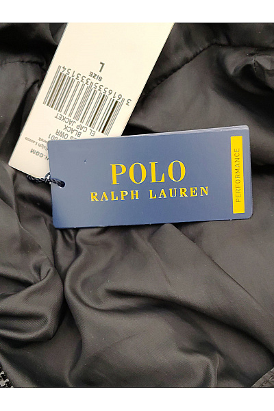 Ralph Lauren Černá pánská prošívaná zimní bunda s kapucí puffer Vel. L | Ralph Lauren | obrázek 6