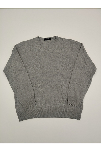 LAWRENCE GREY Pánský šedý Kašmírový Pulovr S Výstřihem Do V Basic Vel. XL