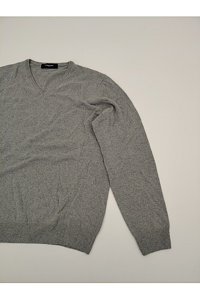 LAWRENCE GREY Pánský šedý kašmírový pulovr s výstřihem do V basic Vel. XL | LAWRENCE GREY | obrázek 2