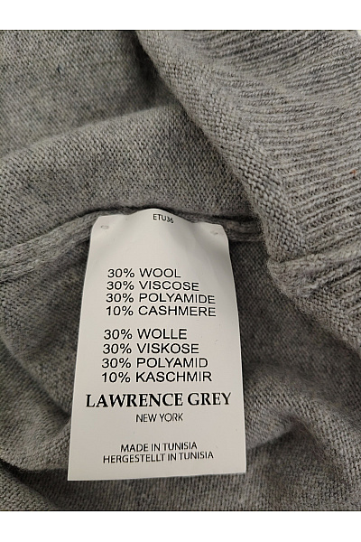 LAWRENCE GREY Pánský šedý kašmírový pulovr s výstřihem do V basic Vel. XL | LAWRENCE GREY | obrázek 5