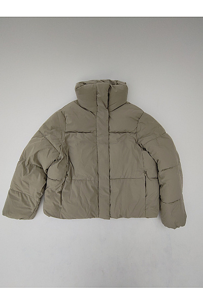 PULL&BEAR Dámská khaki prošívaná puffer bunda krátká zimní Velikost EU XS | PULL&BEAR | obrázek 2