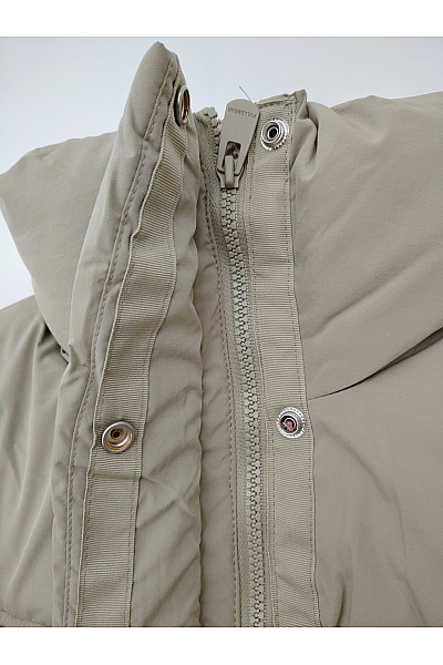 PULL&BEAR Dámská khaki prošívaná puffer bunda krátká zimní Velikost EU XS | PULL&BEAR | obrázek 4