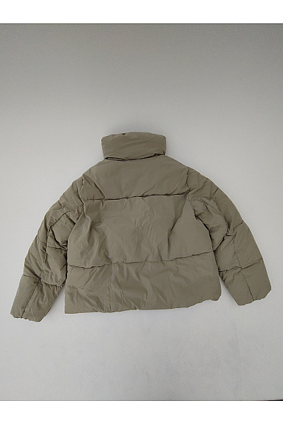 PULL&BEAR Dámská khaki prošívaná puffer bunda krátká zimní Velikost EU XS | PULL&BEAR | obrázek 5