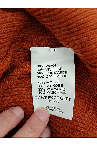 LAWRENCE GREY Pánský pletený žebrovaný pulovr se stojáčkem na zip oranžový Velikost L | LAWRENCE GREY | obrázek 7