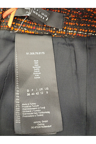 COMMA Hnědá tvídová mini sukně pouzdrová podzimní elegantní Vel. EU 38 | COMMA | obrázek 3
