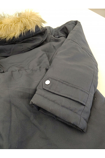 VERO MODA Černá zimní dlouhá parka s kapucí a kožíškem Vel. S | VERO MODA | obrázek 4