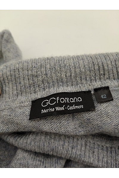 GC FONTANA Šedý vlněný rolák merino basic Velikost IT 42 | GC FONTANA | obrázek 4