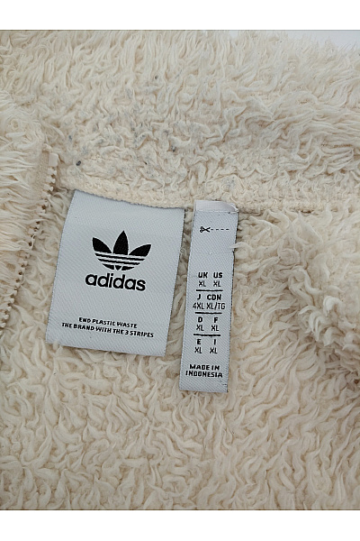 ADIDAS Béžová chlupatá mikina na zip se stojáčkem Vel. US XL | ADIDAS | obrázek 5