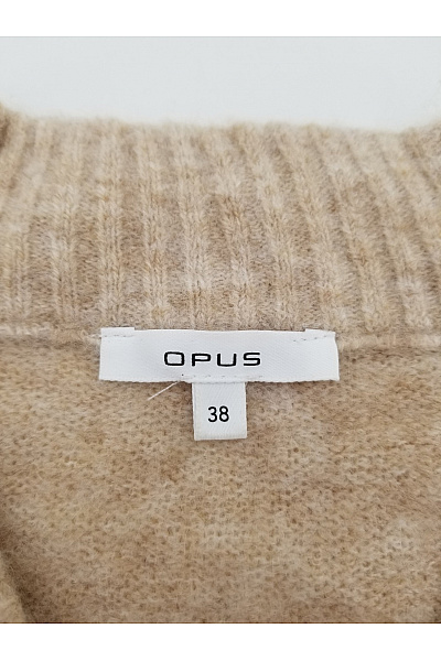 OPUS Béžový pletený pulovr s výstřihem do V Velikost EU 38 | OPUS | obrázek 5