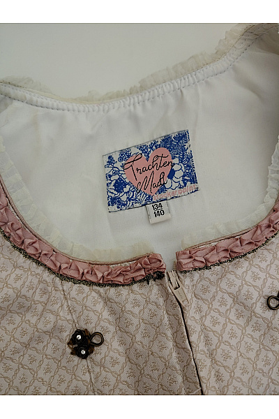 trachtenhof Dívčí společenské šaty dirndl béžové krajkové Velikost EU 134/140 | trachtenhof | obrázek 4