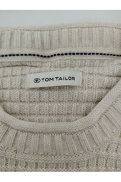 TOM TAILOR Béžový bavlněný pletený pulovr s texturou Vel. XL | TOM TAILOR | obrázek 4