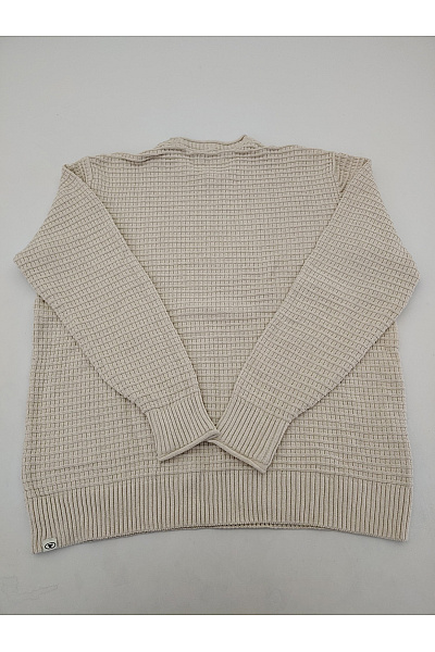 TOM TAILOR Béžový bavlněný pletený pulovr s texturou Vel. XL | TOM TAILOR | obrázek 5