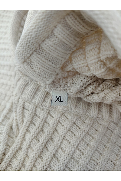 TOM TAILOR Béžový bavlněný pletený pulovr s texturou Vel. XL | TOM TAILOR | obrázek 7