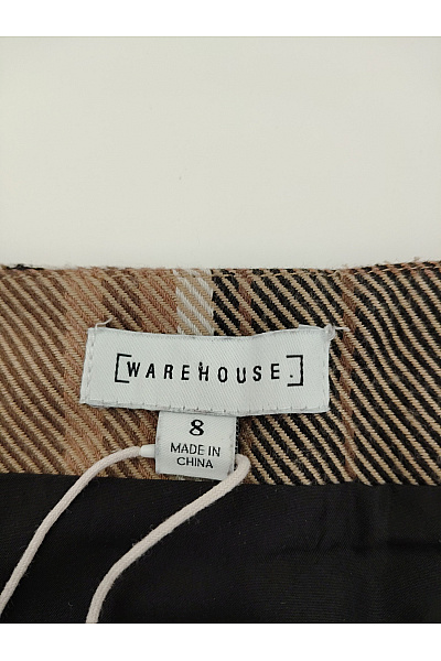 Warehouse Hnědá kostkovaná mini sukně s knoflíky Vel. UK 8 | Warehouse | obrázek 5