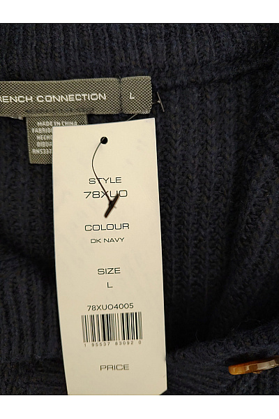 French Connection Černý pletený pulovr se stojáčkem a knoflíky Velikost L | French Connection | obrázek 9