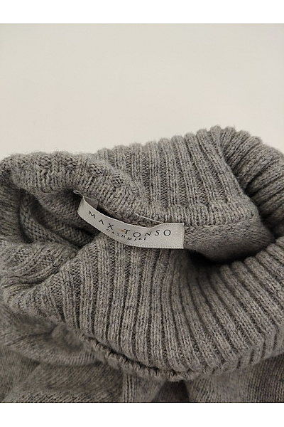MAX TONSO CASHMERE Šedý vlněný rolák basic Velikost M | MAX TONSO CASHMERE | obrázek 6