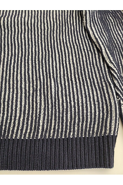Guess Černobílý pruhovaný pletený pulovr Vel. L | Guess | obrázek 3