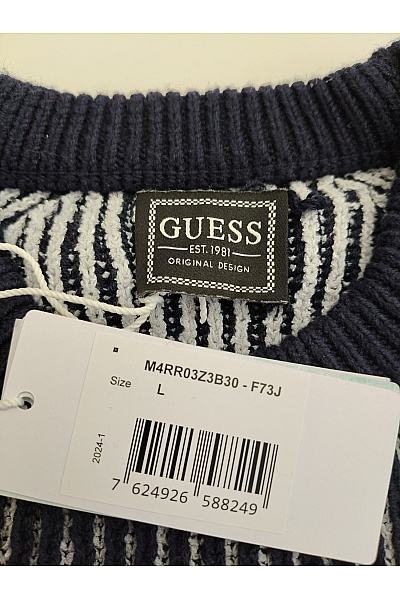 Guess Černobílý pruhovaný pletený pulovr Vel. L | Guess | obrázek 4