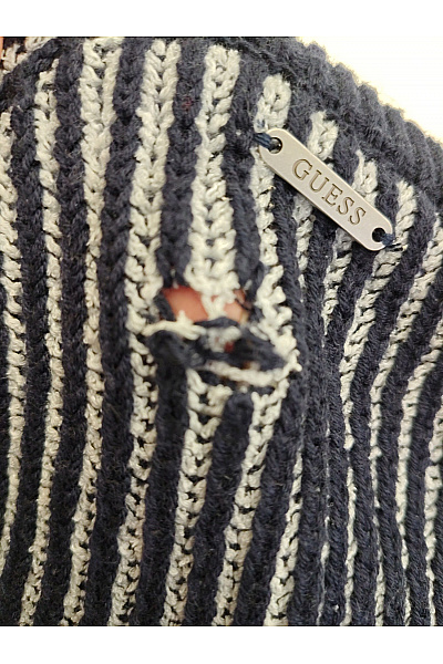 Guess Černobílý pruhovaný pletený pulovr Vel. L | Guess | obrázek 7