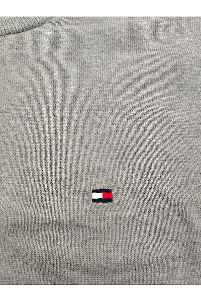 TOMMY HILFIGER Pánský šedý bavlněný pulovr basic Velikost M | TOMMY HILFIGER | obrázek 3