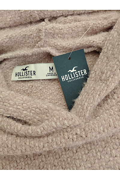 Hollister Dámský krátký crop pulovr s kapucí růžový Vel. M | Hollister | obrázek 4