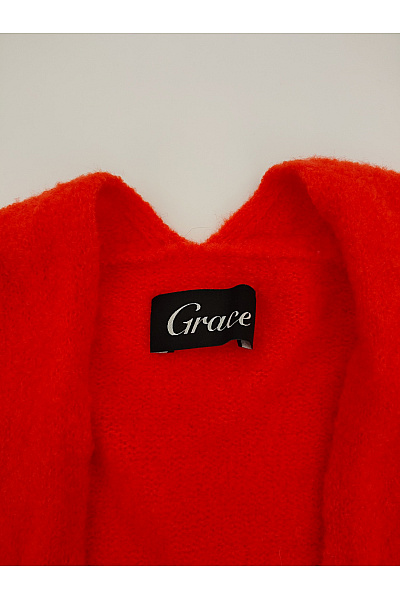 Grace Červená dlouhá pletená merino vesta Vel. M | Grace | obrázek 4