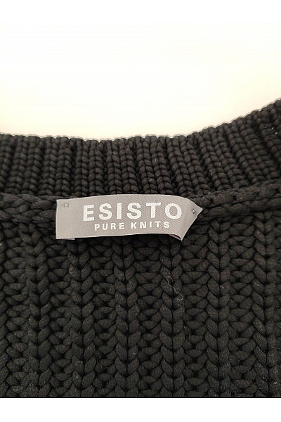 ESISTO Černý pletený crop kardigan s výstřihem do V na knoflíky Velikost M | ESISTO | obrázek 5