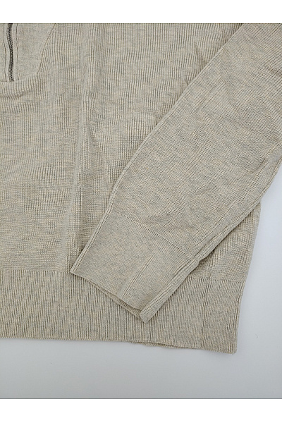 French Connection Béžový bavlněný pulovr se stojáčkem a zipem Vel. 2XL | French Connection | obrázek 3