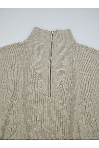 French Connection Béžový bavlněný pulovr se stojáčkem a zipem Vel. 2XL | French Connection | obrázek 4